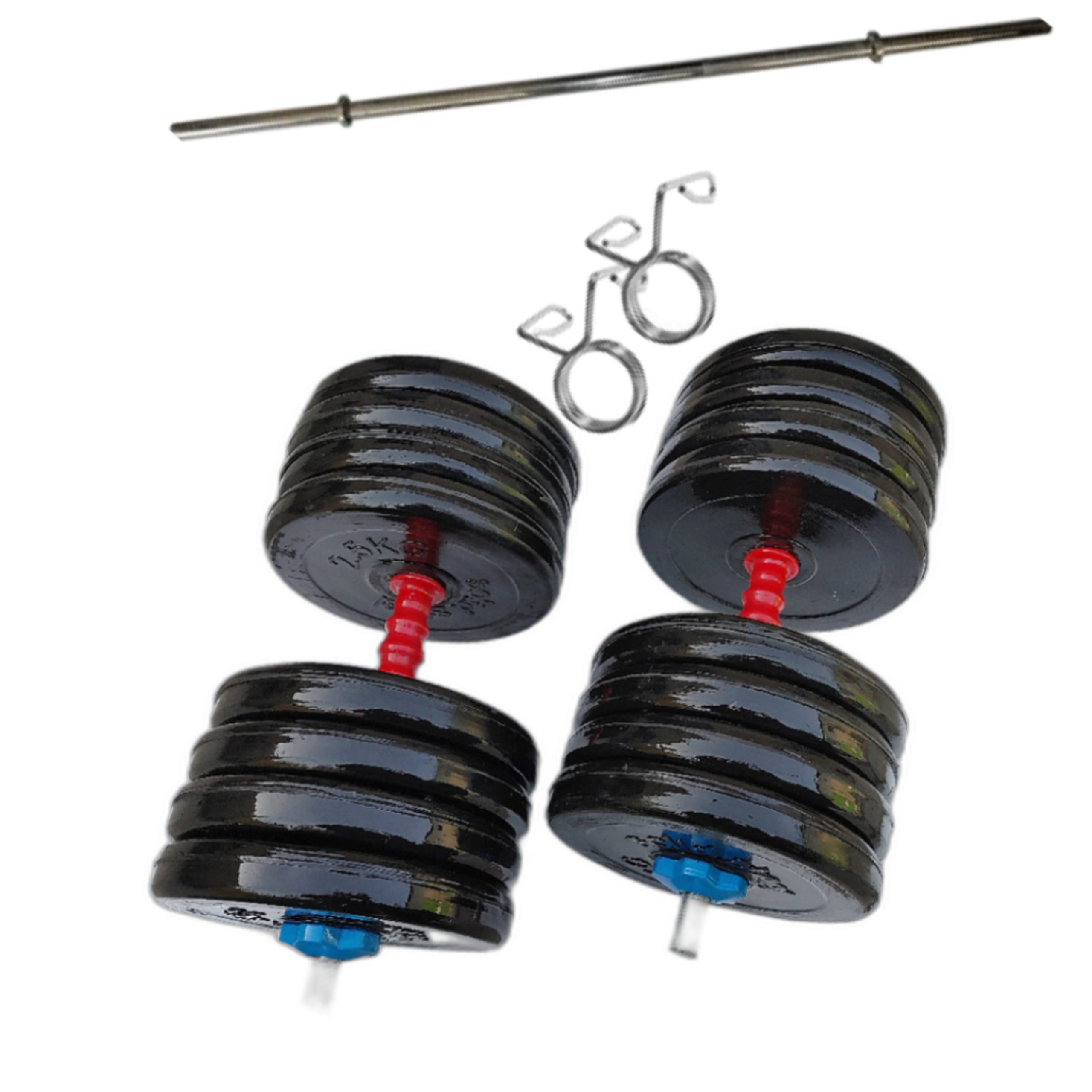دمبل متغیر 40 کیلویی solide steel با میله هالتر 1/5 متری